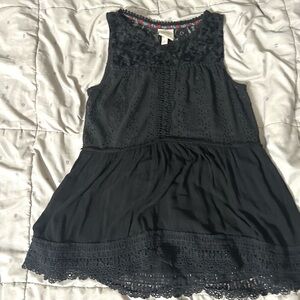 Knox Rose Black Sleeveless Babydoll Tank Top